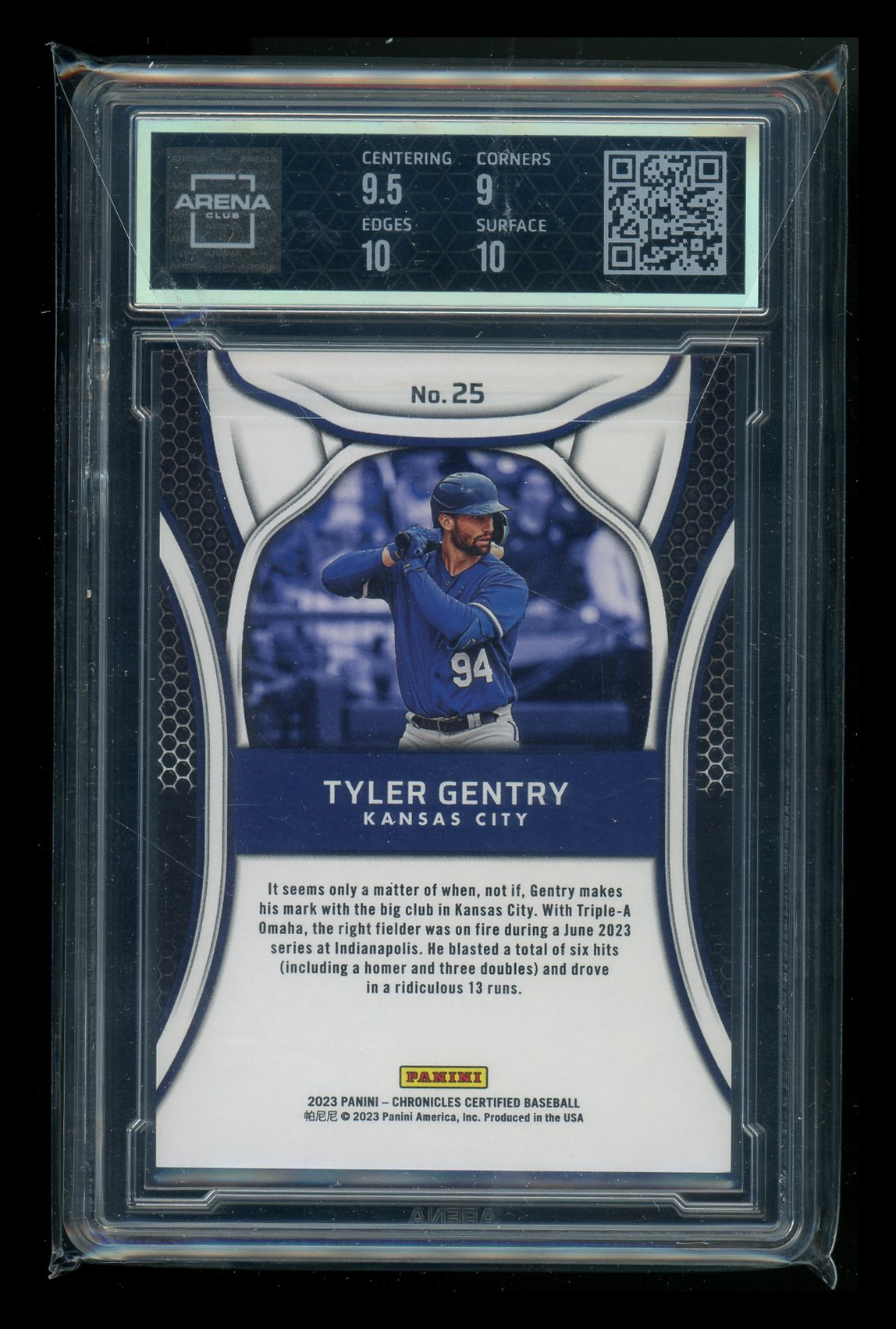 2023 Panini Chronicles Certified Red Tyler Gentry #25 015/199 Arena Club 9.5