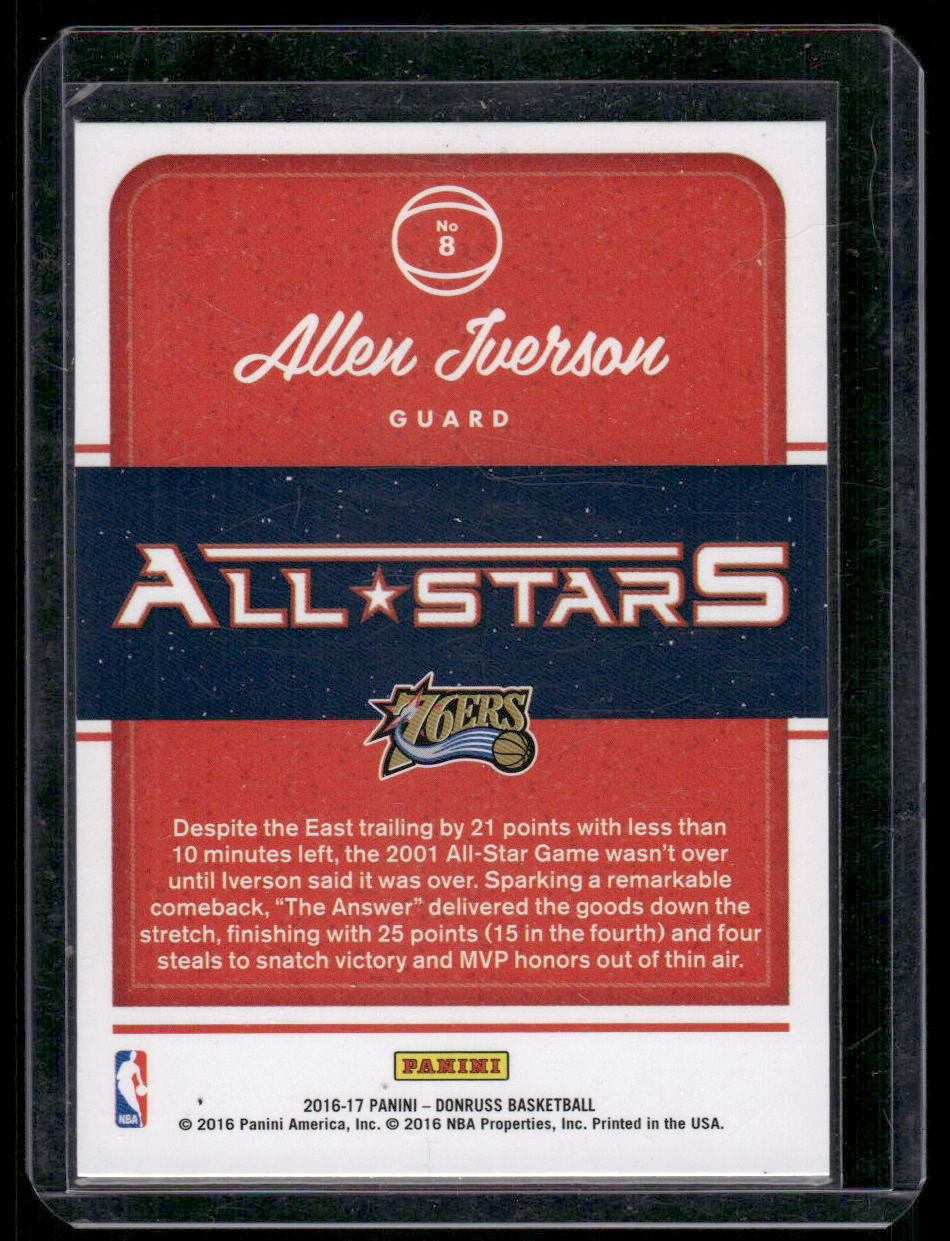 2016-17 Panini Donruss All-Stars Allen Iverson #8 Basketball
