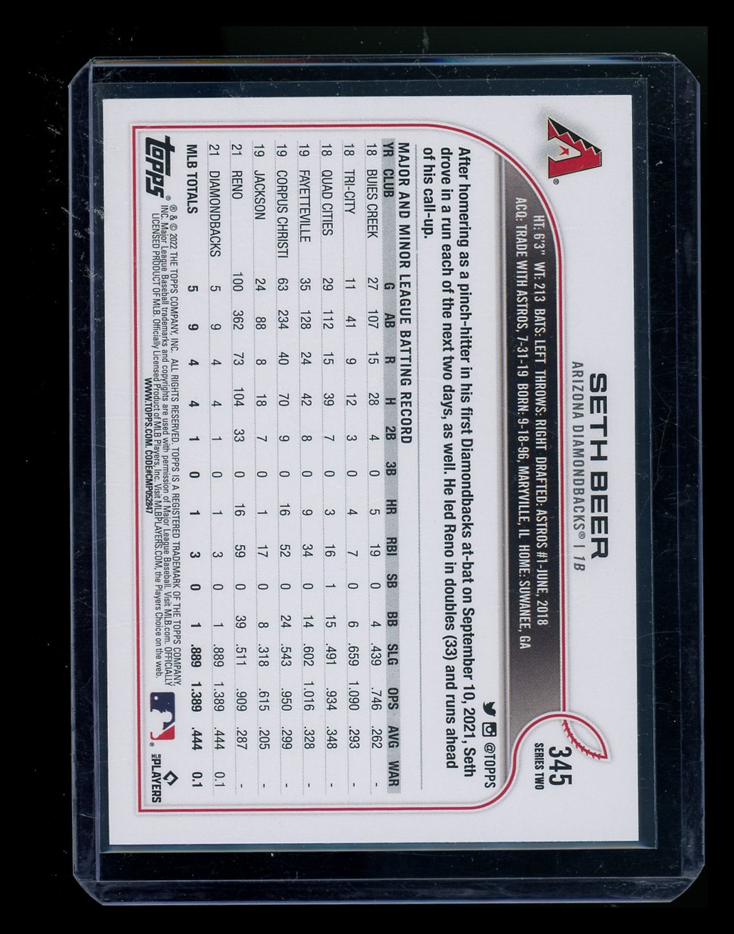 2022 Topps Seth Beer #345 RC Baseball