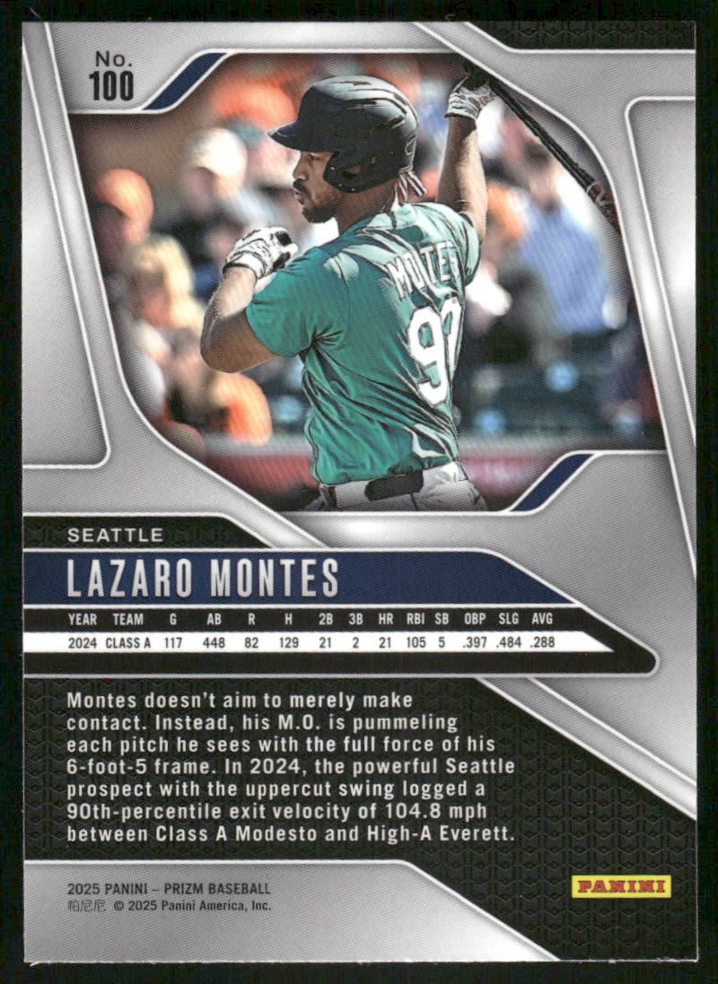 2025 Panini Prizm Baseball Lazaro Montes #100 Baseball