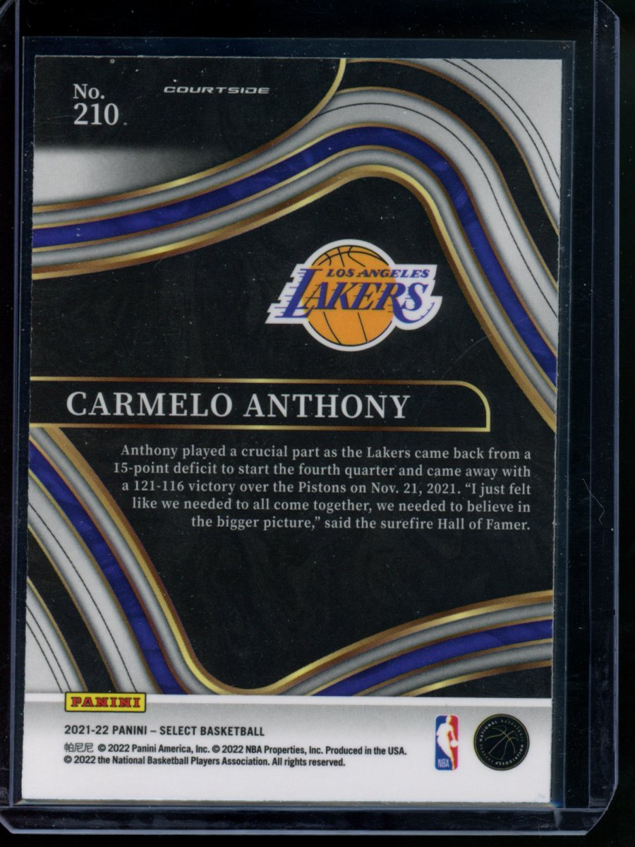 2021-22 Panini Select Carmelo Anthony #210 Courtside Basketball