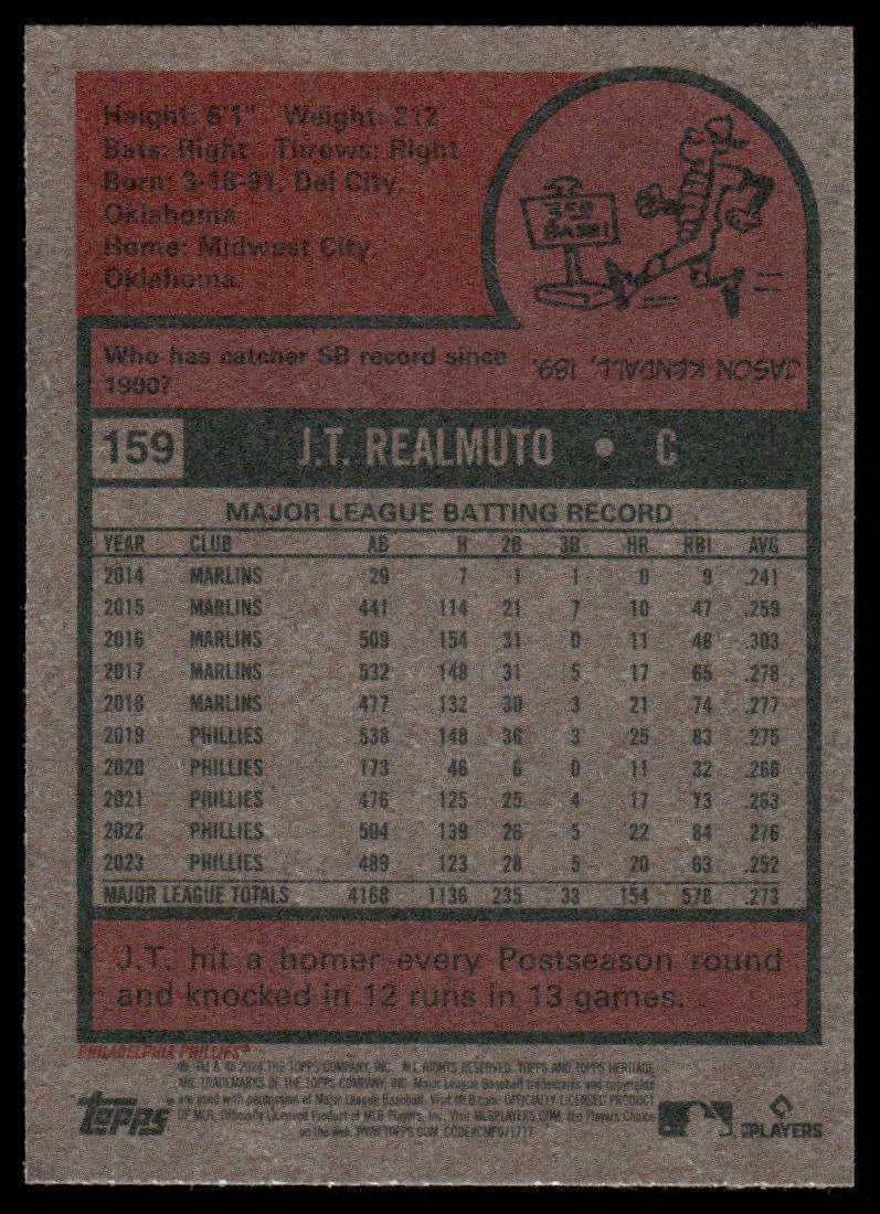 2024 Topps Heritage J.T. Realmuto #159 Baseball