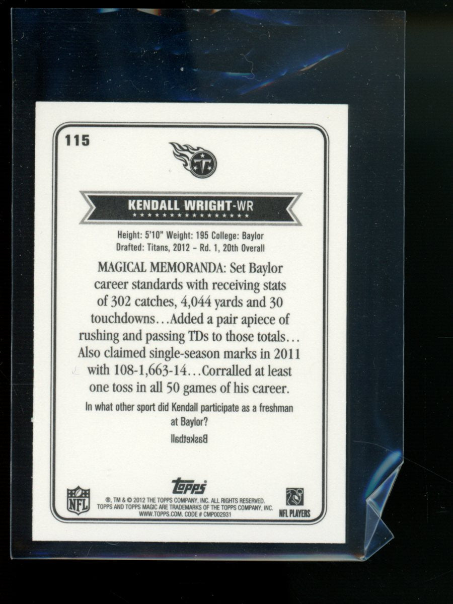2012 Topps Magic Kendall Wright #115 Mini 23/50 RC Football