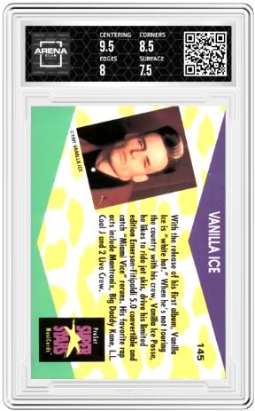 1991 ProSet SuperStars MusicCards Vanilla Ice #145 Arena Club 8.5