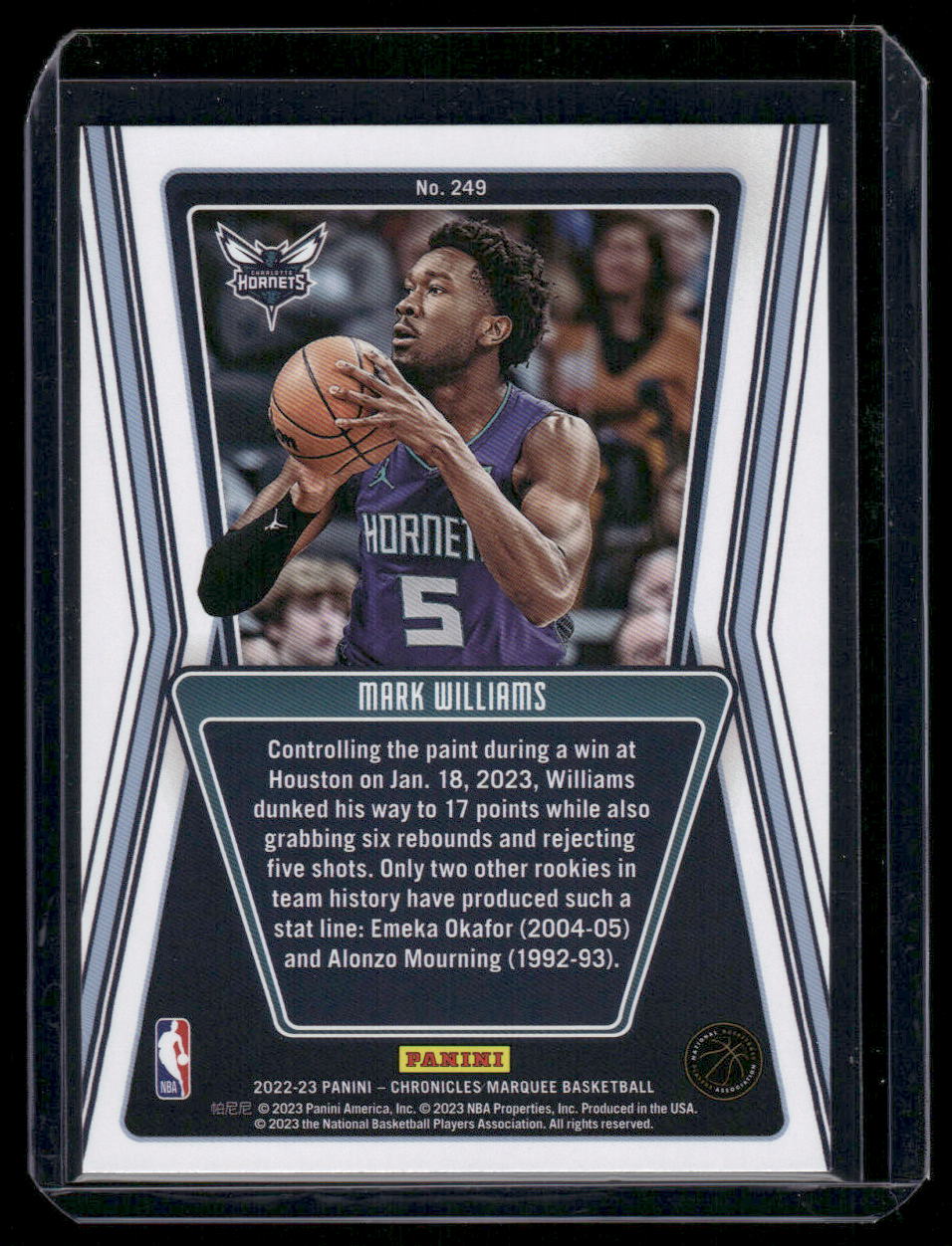 2022-23 Panini Chronicles Marquee Mark Williams #249 Basketball