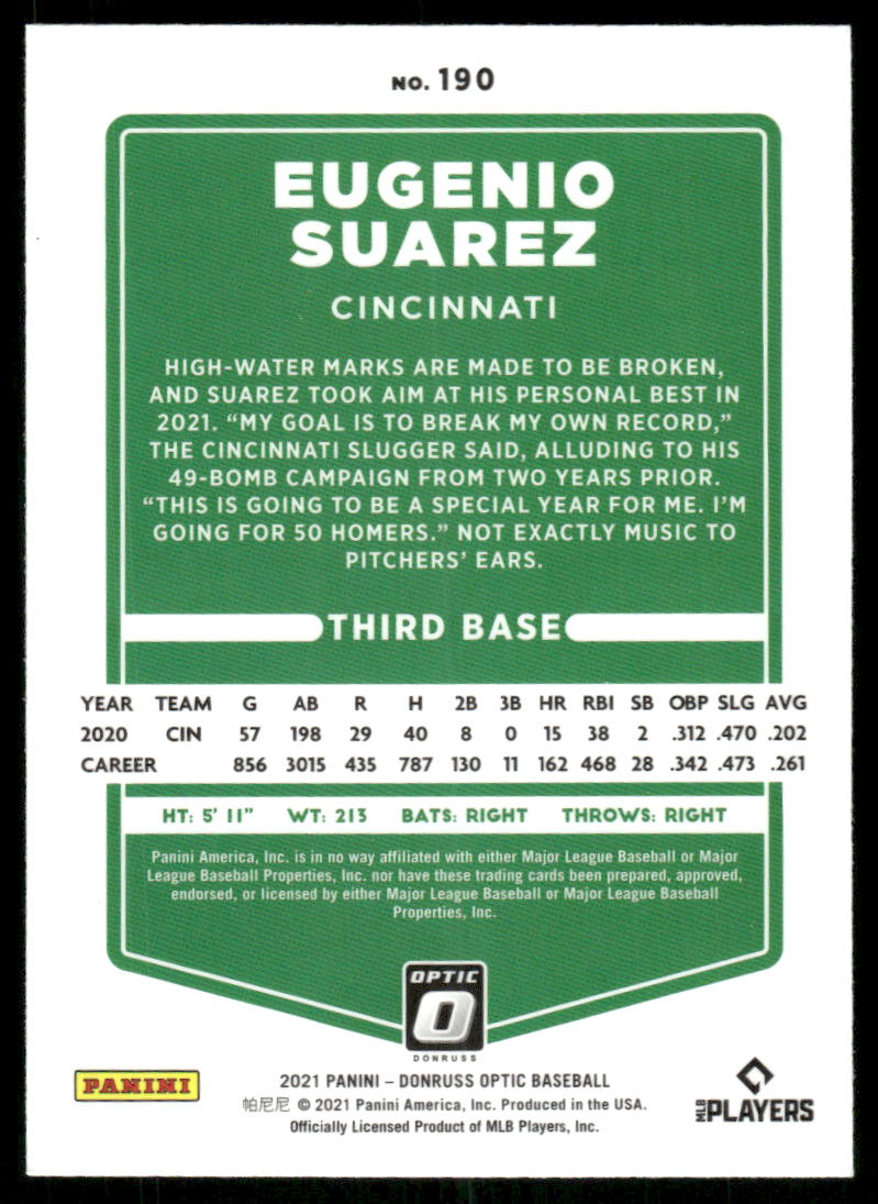 2021 Donruss Optic Eugenio Suarez #190 Baseball
