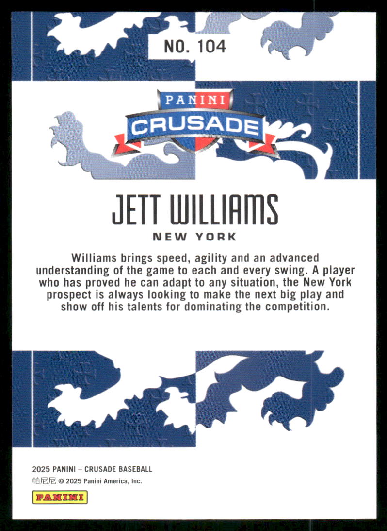 2025 Panini Crusade Jett Williams #104 Baseball