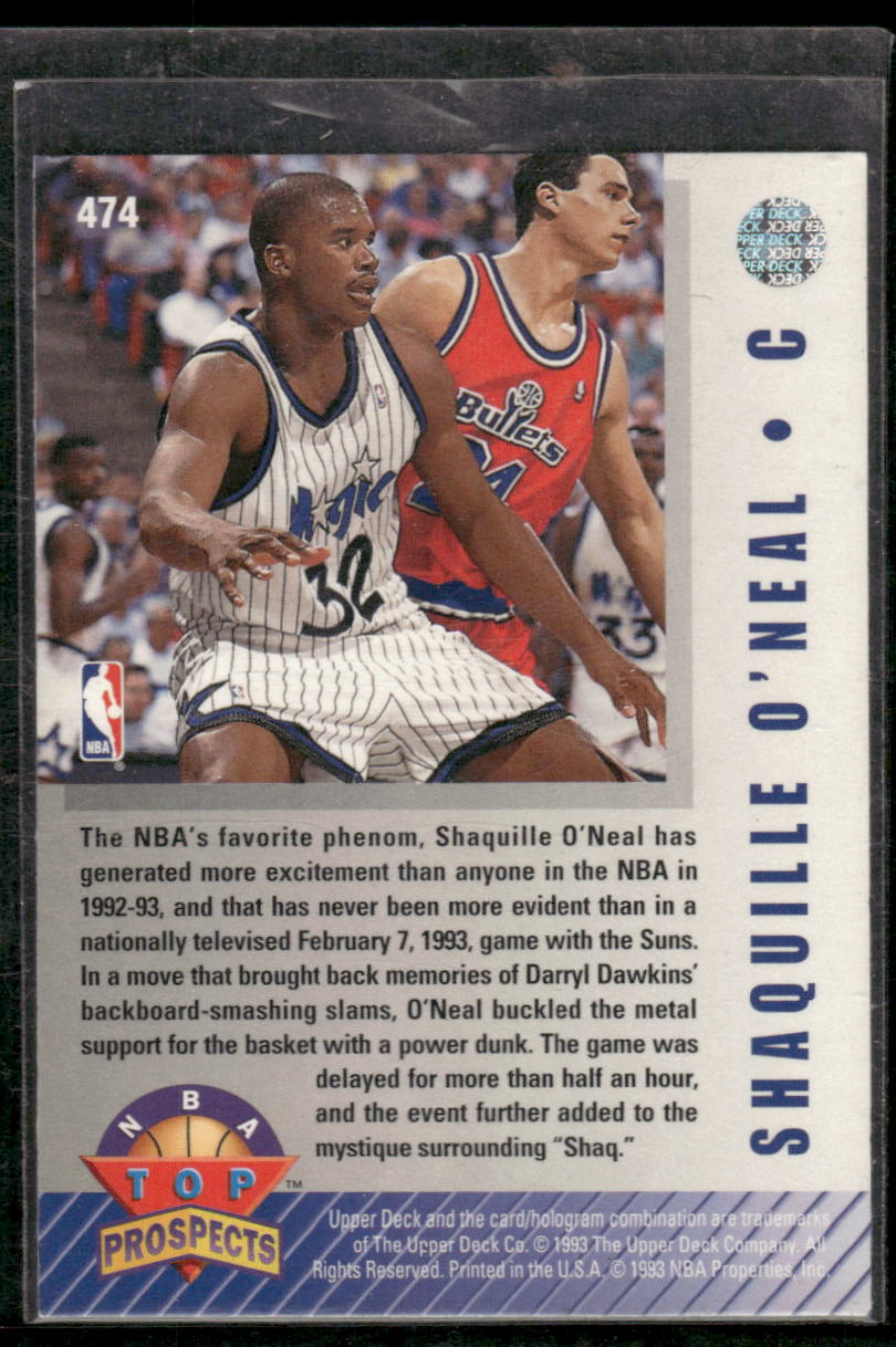 1992-93 Upper Deck NBA Top Prospects Shaquille O'Neal #474 Basketball