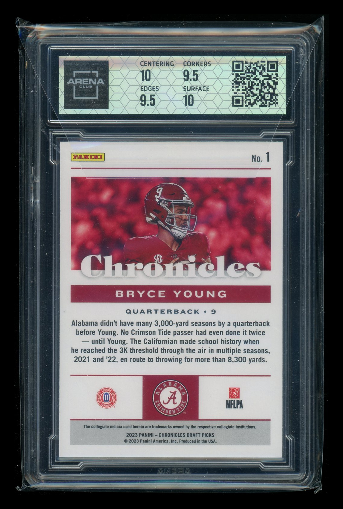 2023 Panini Chronicles Bryce Young #1 RC Football Arena Club 10