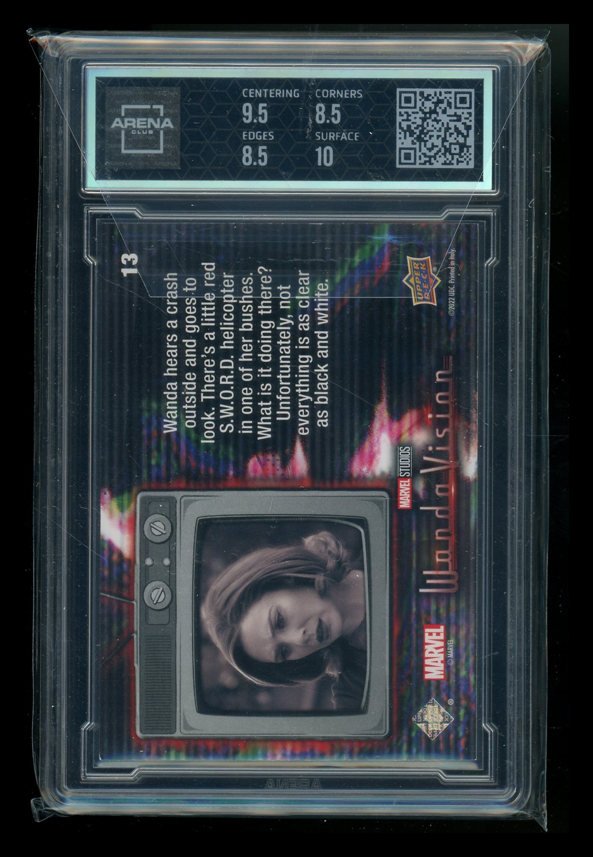 2022 Upper Deck WandaVision Purple Spell Wanda Maximoff #13 Arena Club 9