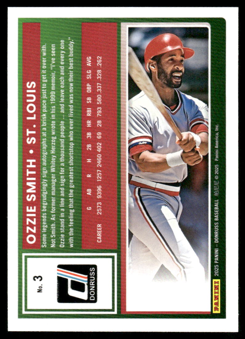 2025 Donruss Ozzie Smith #3 Baseball