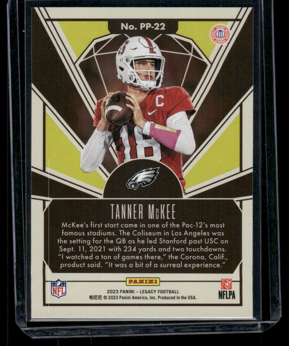 2023 Panini Legacy Prized Prospects Tanner McKee #PP-22 RC Football