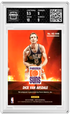 2023-24 Panini NBA Hoops Dick Van Arsdale #HS-VAN Hot Signatures Arena Club 9.5