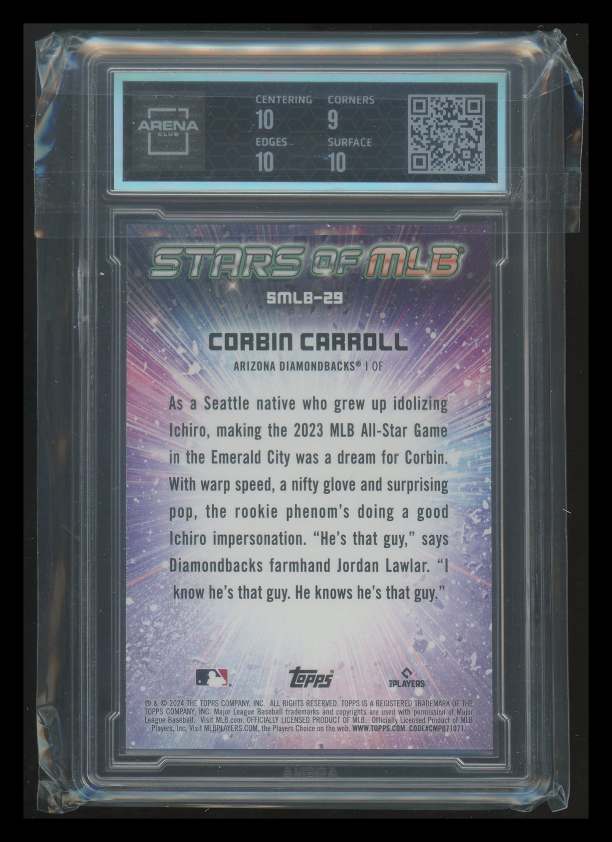 2024 Topps Stars of MLB Corbin Carroll #SMLB-29 / Baseball Arena Club 9.5