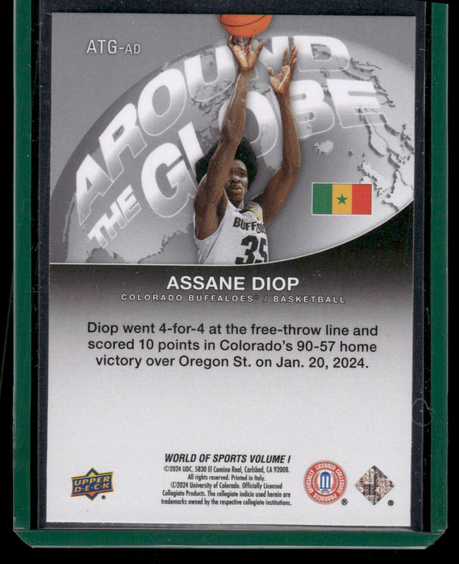 2025 Upper Deck World of Sports Assane Diop #ATG-AD Around the Globe Basketball