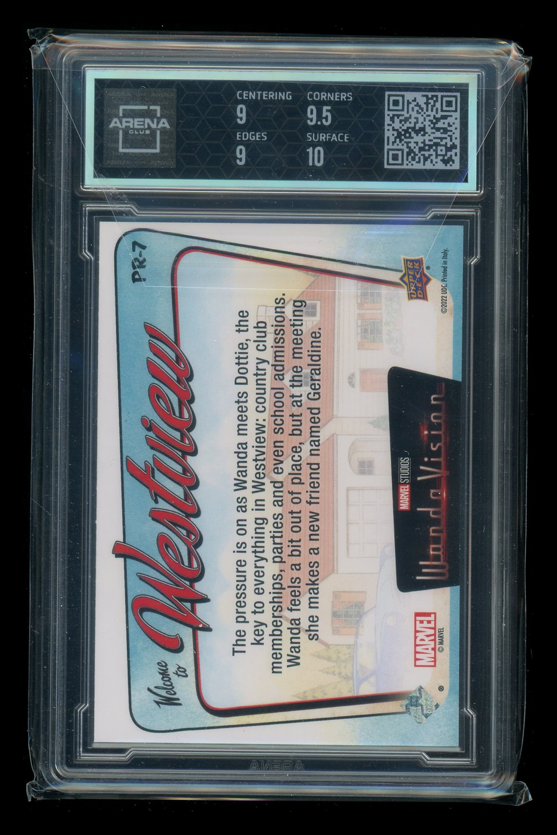2022 Upper Deck WandaVision Welcome to Westview Wanda Geraldine #PR-7 AC 9.5