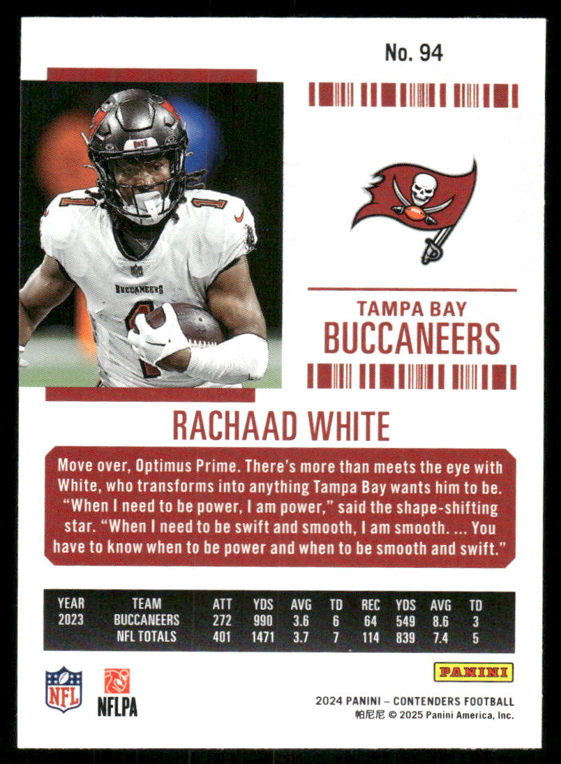 2024 Panini Contenders Football Rachaad White #94 Football