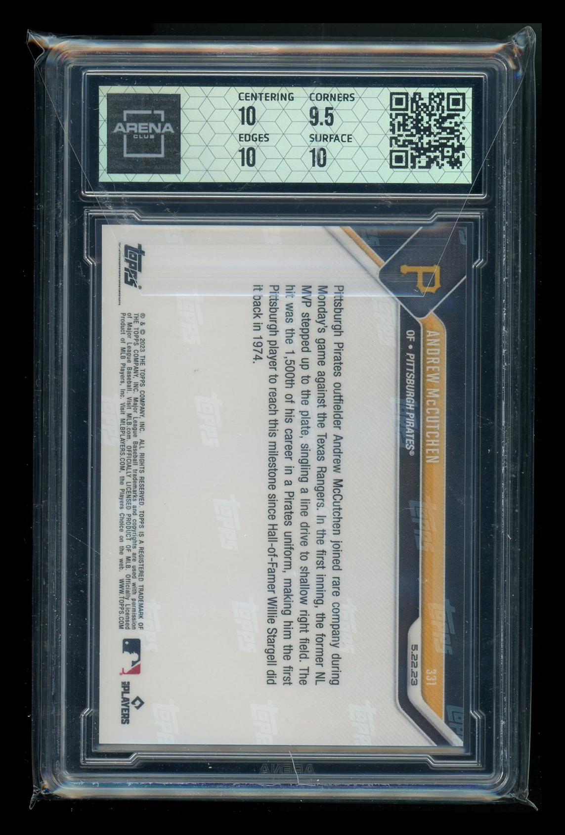 2023 Topps Now Blue Andrew McCutchen #331 19/49 Baseball Arena Club 10