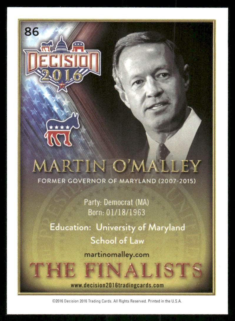 2016 Decision Martin O'Malley #86