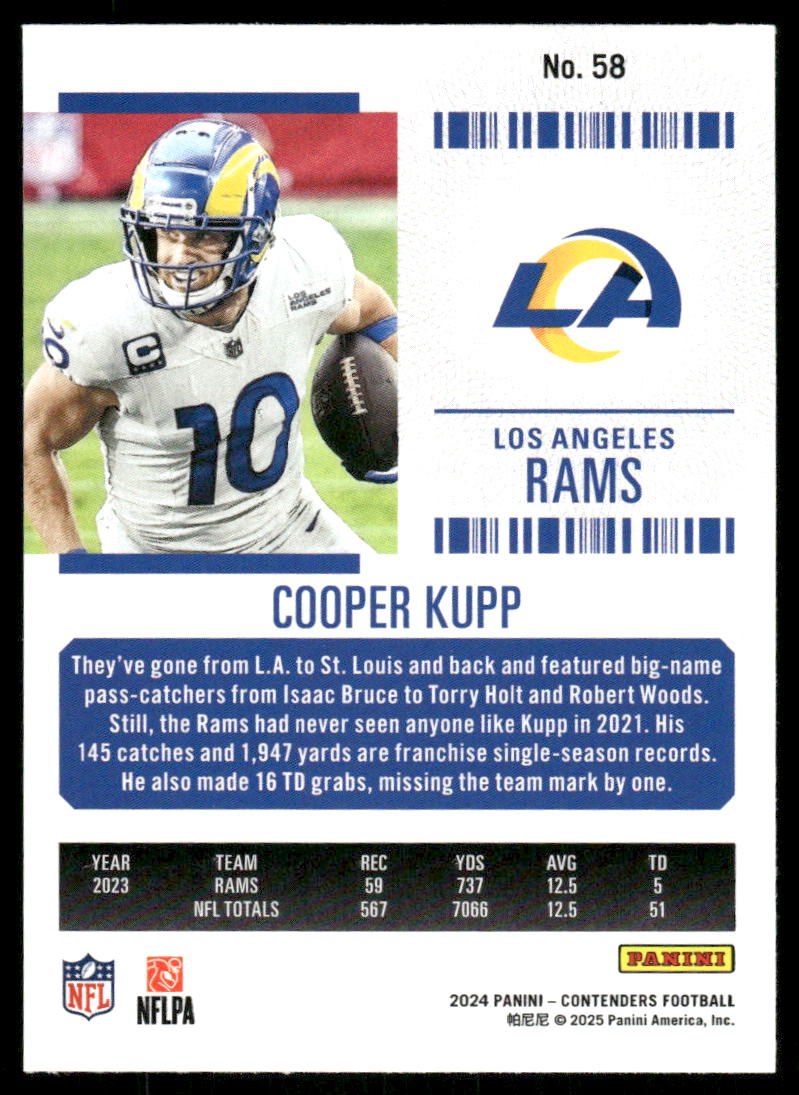 2025 Panini Contenders Cooper Kupp #58 Football