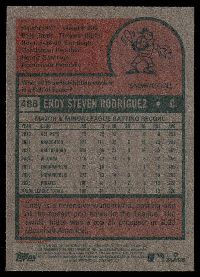 2024 Topps Heritage Endy Rodríguez #488 RC Baseball