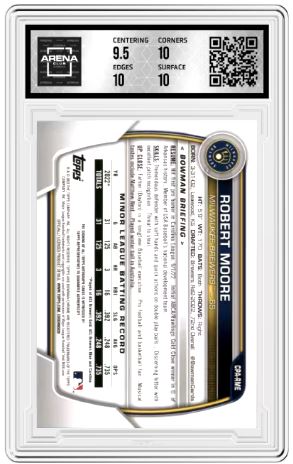 2023 Bowman Chrome Robert Moore #CPA-RME Yellow Refractor Auto 57/75 AC 10