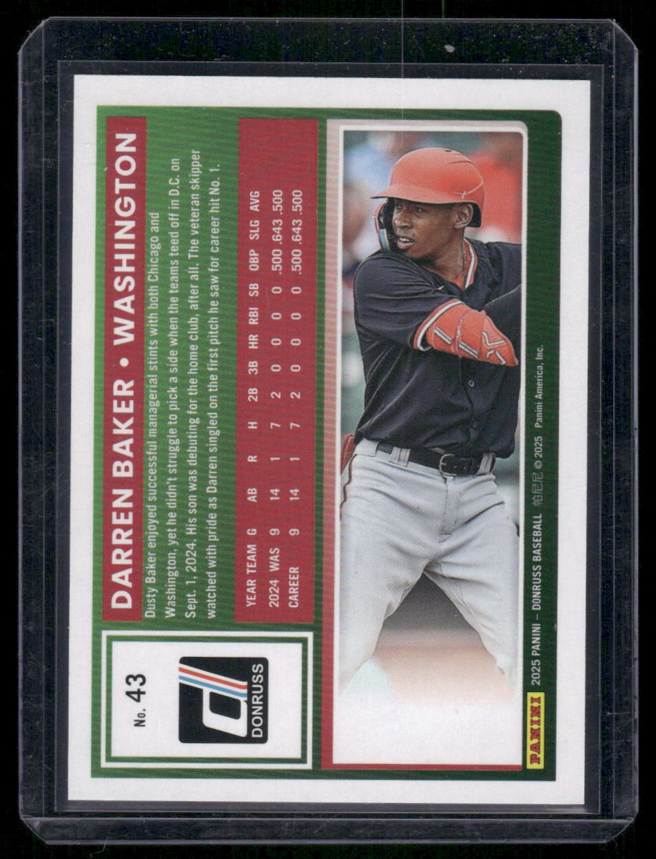 2025 Donruss Darren Baker #43 Orange 051/299 Baseball