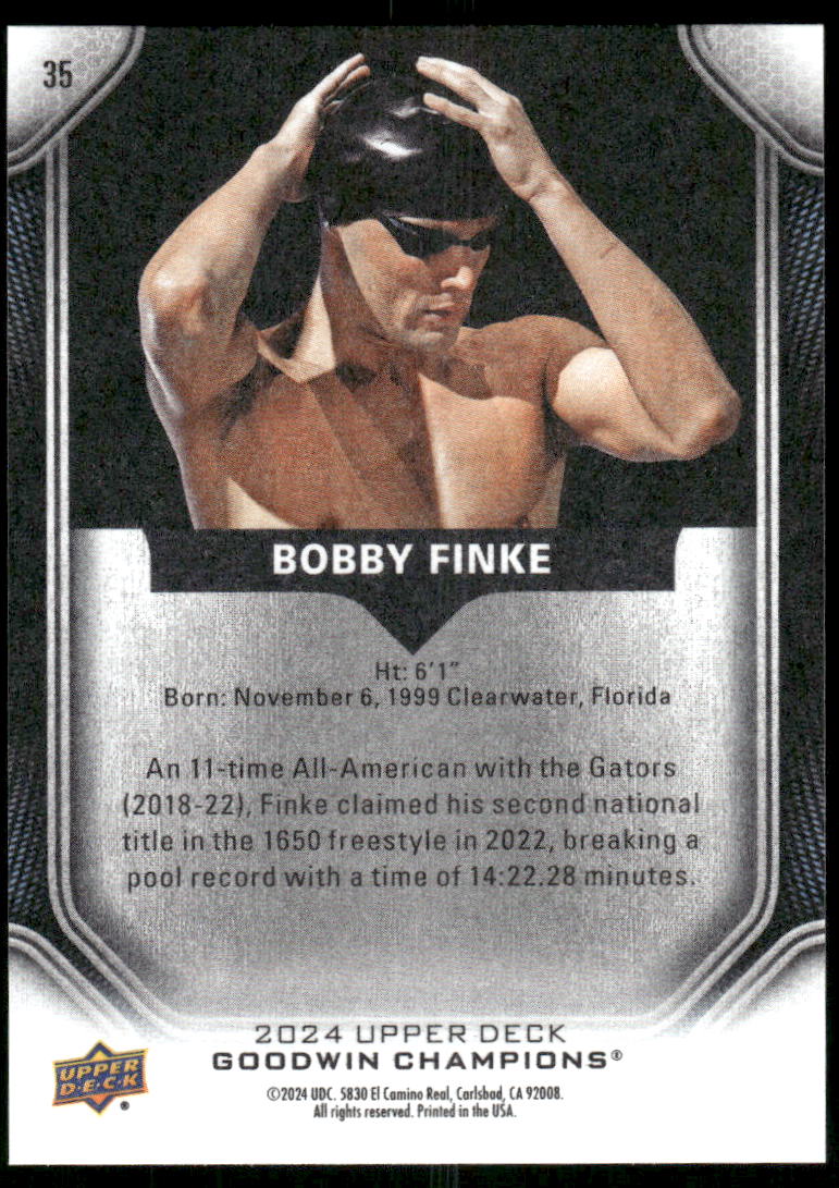 2024 Upper Deck Goodwin Champions Bobby Finke #35 Swimming