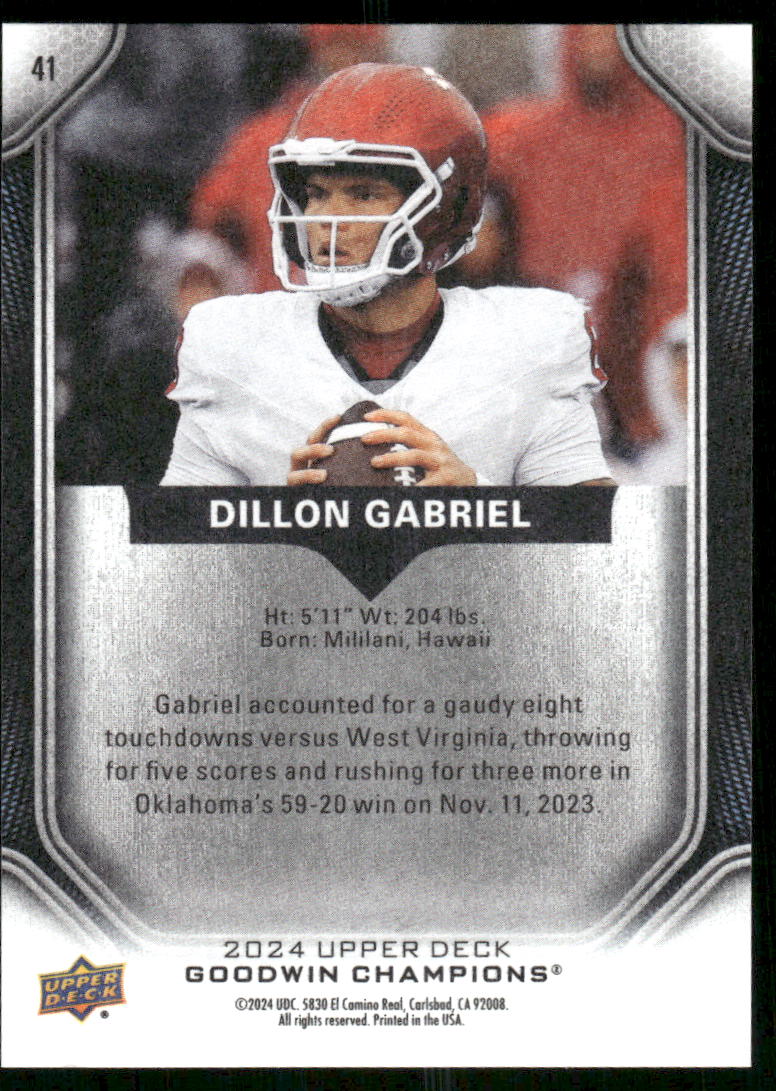 2024 Upper Deck Goodwin Champions Dillon Gabriel #41 Football