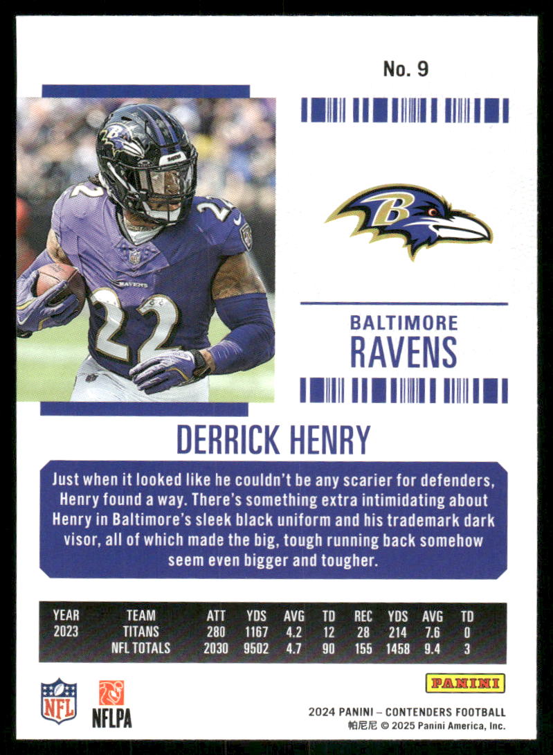 2024 Panini Contenders Football Derrick Henry #9 Football