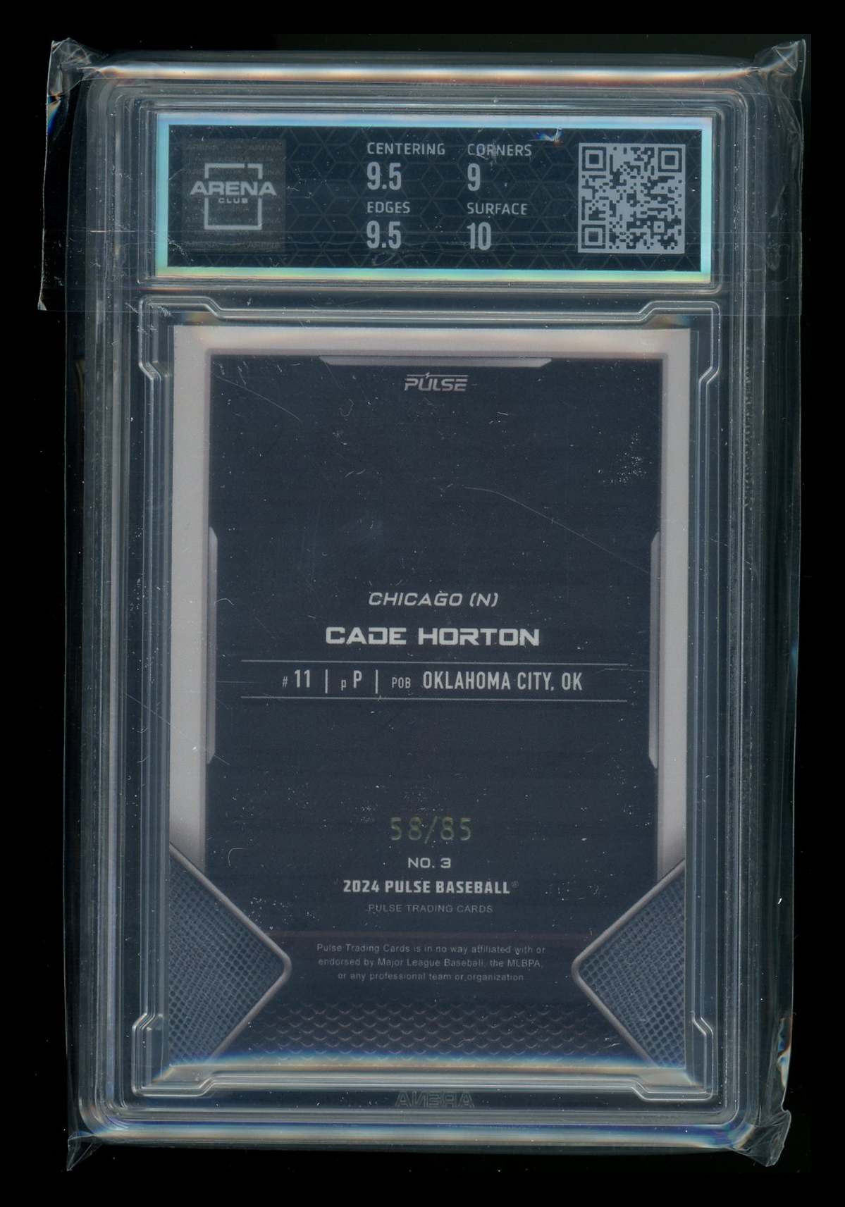 2024 Pulse Ruby Cade Horton #3 58/85 Baseball Arena Club 9.5