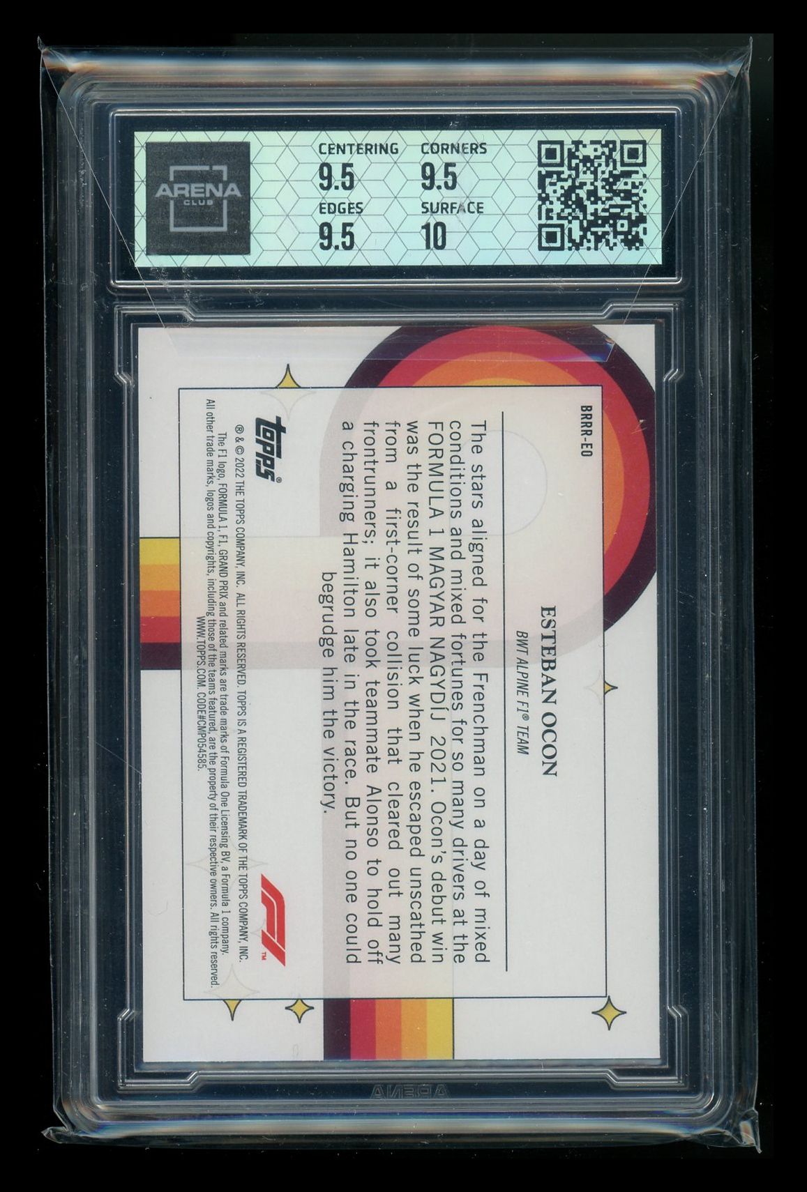2022 Topps F1 Bounce, Rock, Race, Roll Esteban Ocon #BRRR-EO Arena Club 10