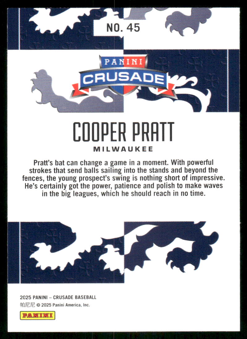 2025 Panini Crusade Cooper Pratt #45 Baseball