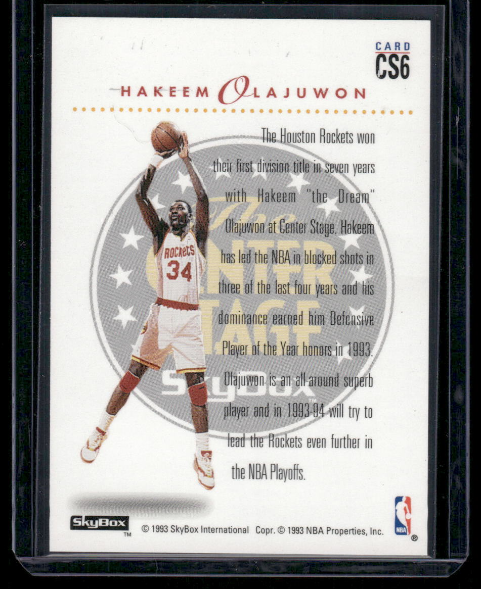 1993 SkyBox Center Stage Hakeem Olajuwon #CS6 Basketball