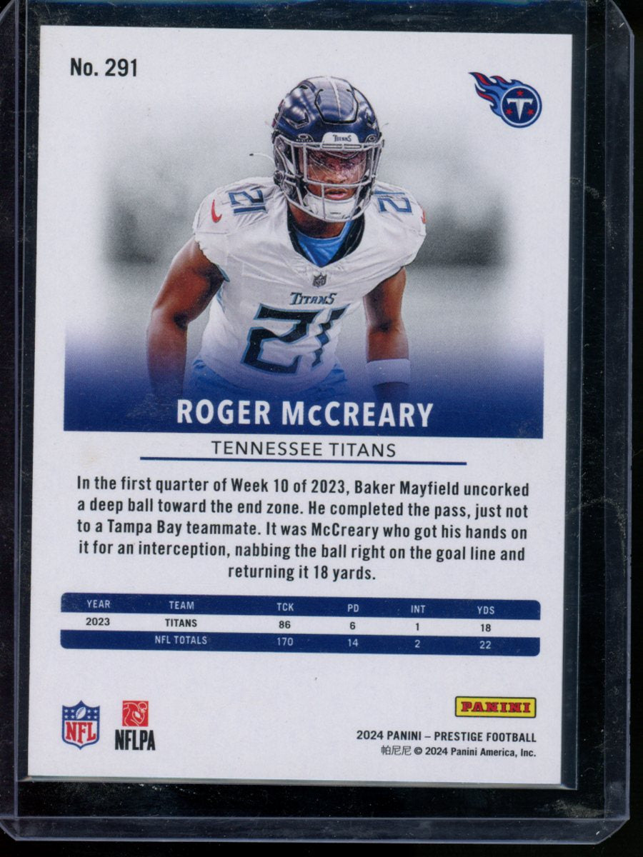 2024 Panini Prestige Roger McCreary #291 Purple 04/99 Football