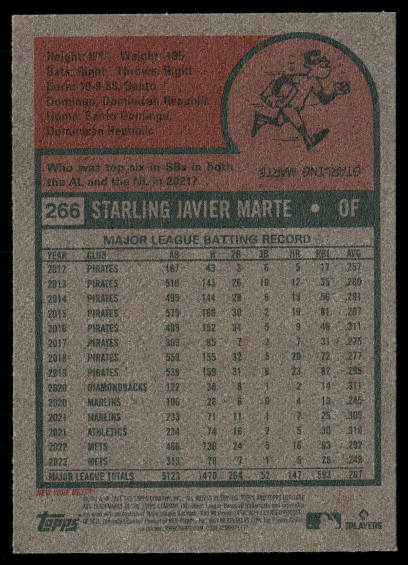 2024 Topps Heritage Starling Marte #266 Baseball