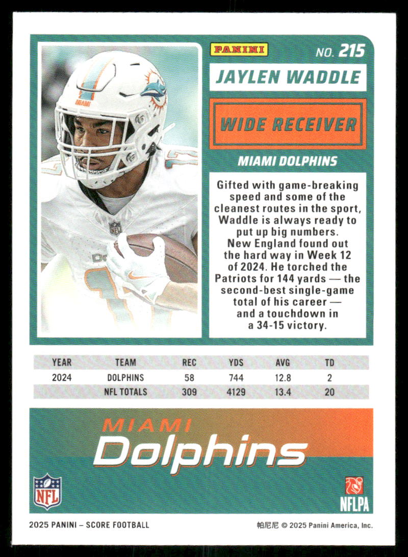 2025 Score A Treat Jaylen Waddle #215 Football