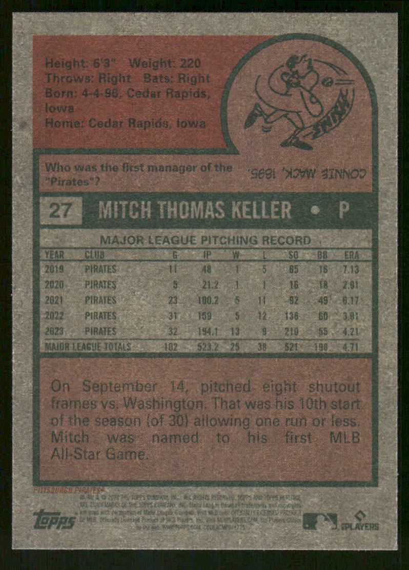 2024 Topps Heritage Mitch Keller #111 Baseball