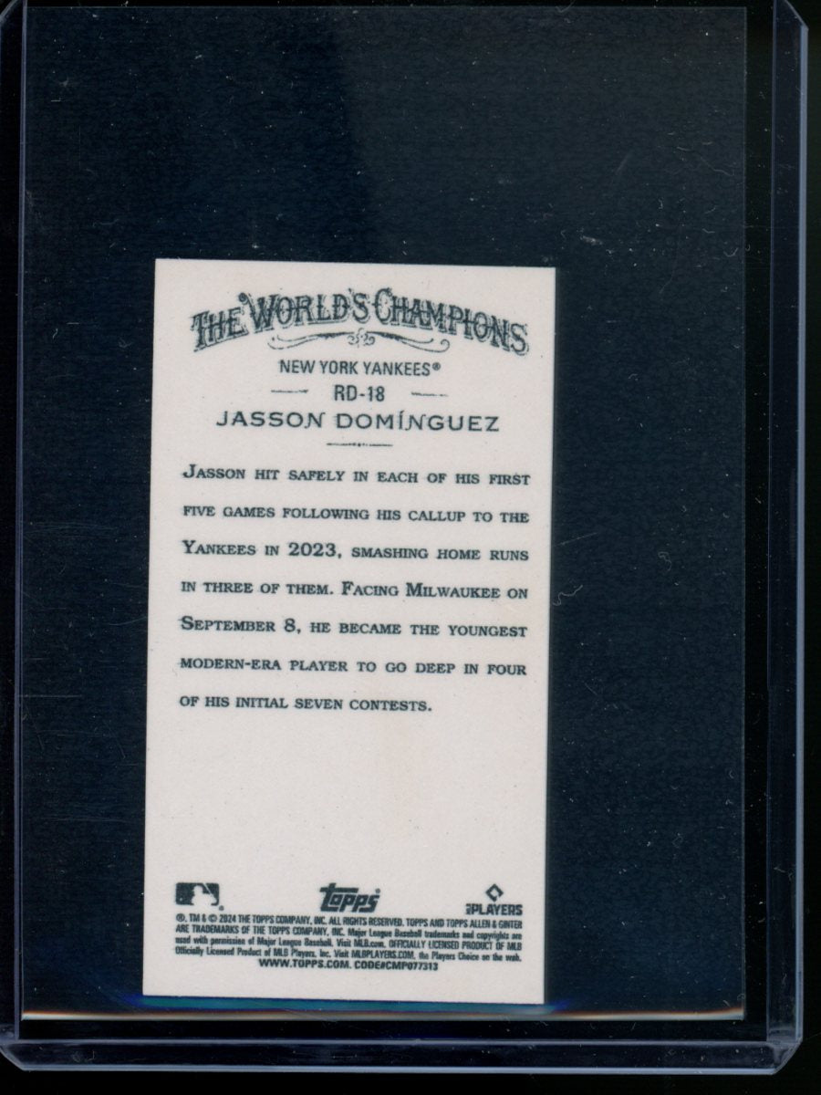 2024 Topps Allen & Ginter's Jasson Domínguez #RD-18 Mini RC Baseball