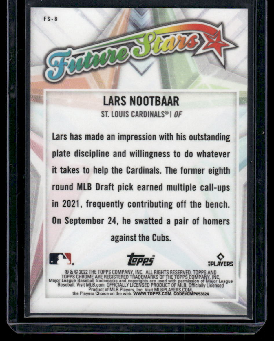 2022 Topps Chrome Future Stars Lars Nootbaar #FS-8 Logofractor RC Baseball