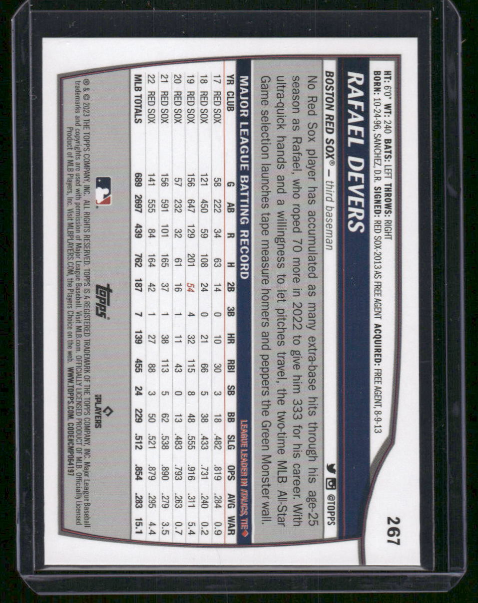 2023 Topps Big League Rafael Devers #267 Blue Foil Baseball