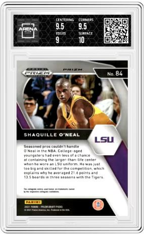 2021-22 Panini Chronicles Draft Picks Shaquille O'Neal #84 Orange Ice AC 9.5