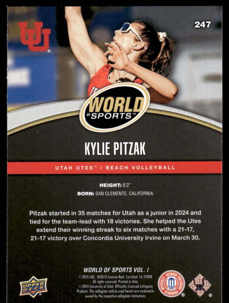 2025 Upper Deck World Sports Kylie Pitzak #247 Beach Volleyball