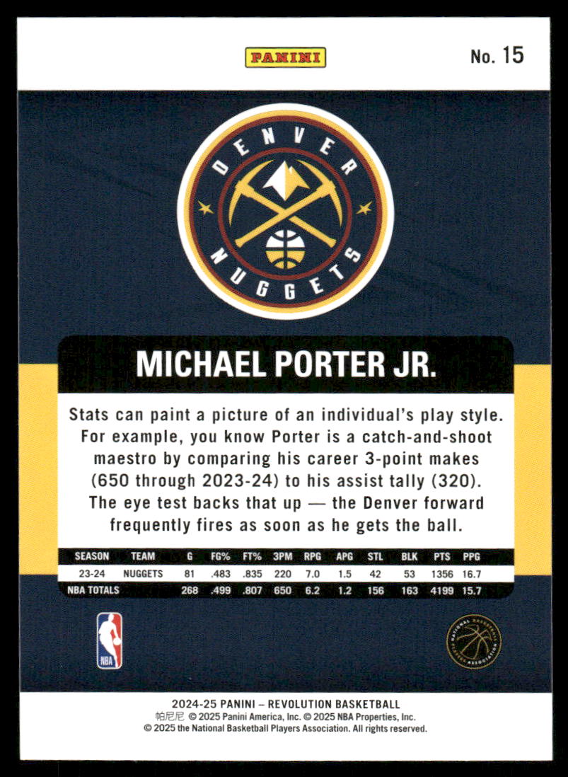 2024-25 Panini Revolution Basketball Michael Porter Jr. #15 Basketball