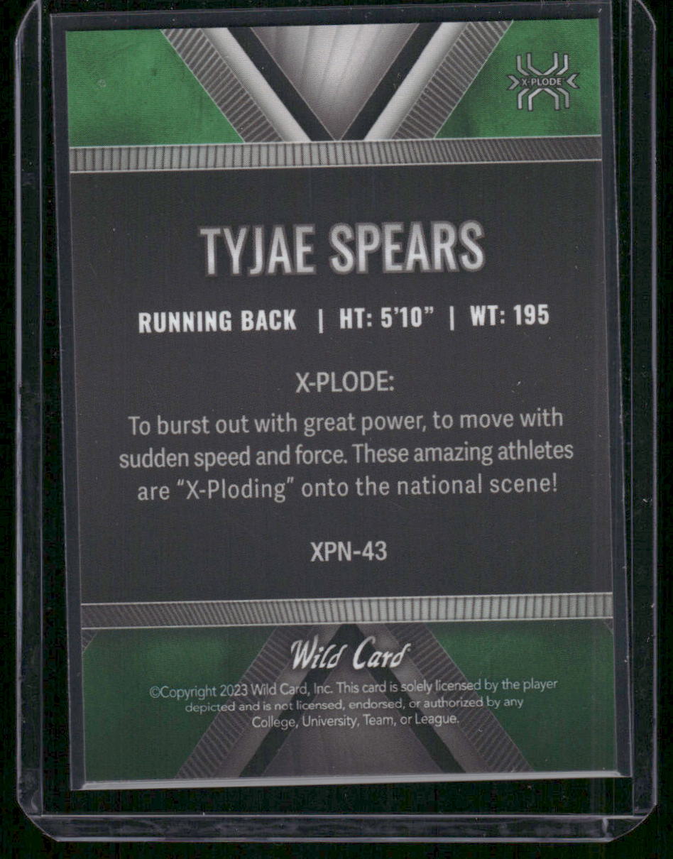 2023 Wild Card National X-Plode Tyjae Spears #XPN-43 6/8 Football