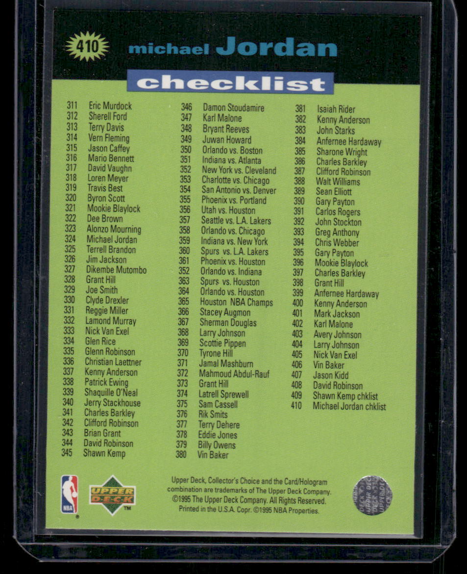 1995-96 Upper Deck Collector's Choice Michael Jordan #410 Basketball