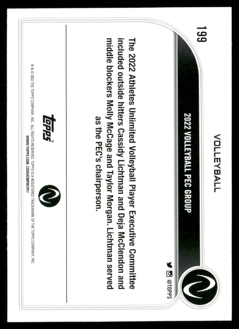 2023 Topps Athletes Unlimited Morgan Lichtman McCage McClendon #199 Volleyball