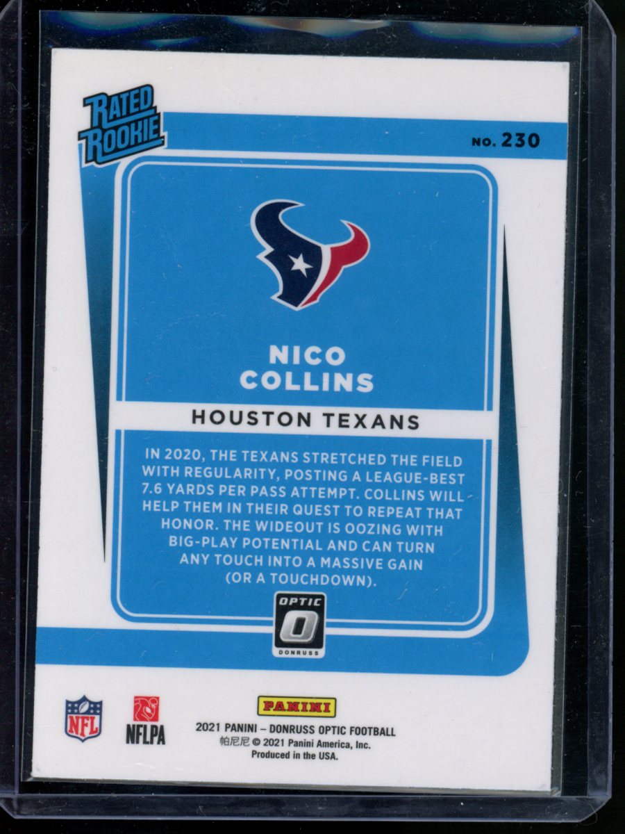 2021 Panini Donruss Optic Nico Collins #230 Rated Rookie Football