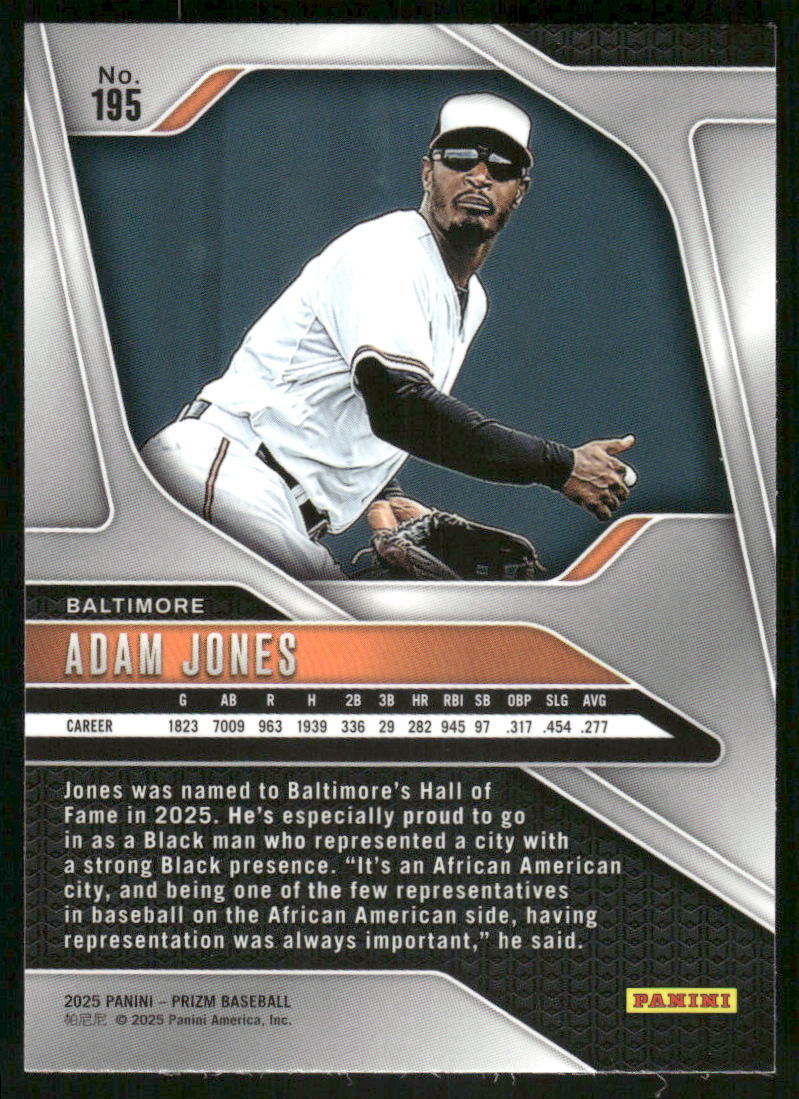 2025 Panini Prizm Baseball Adam Jones #195 Baseball