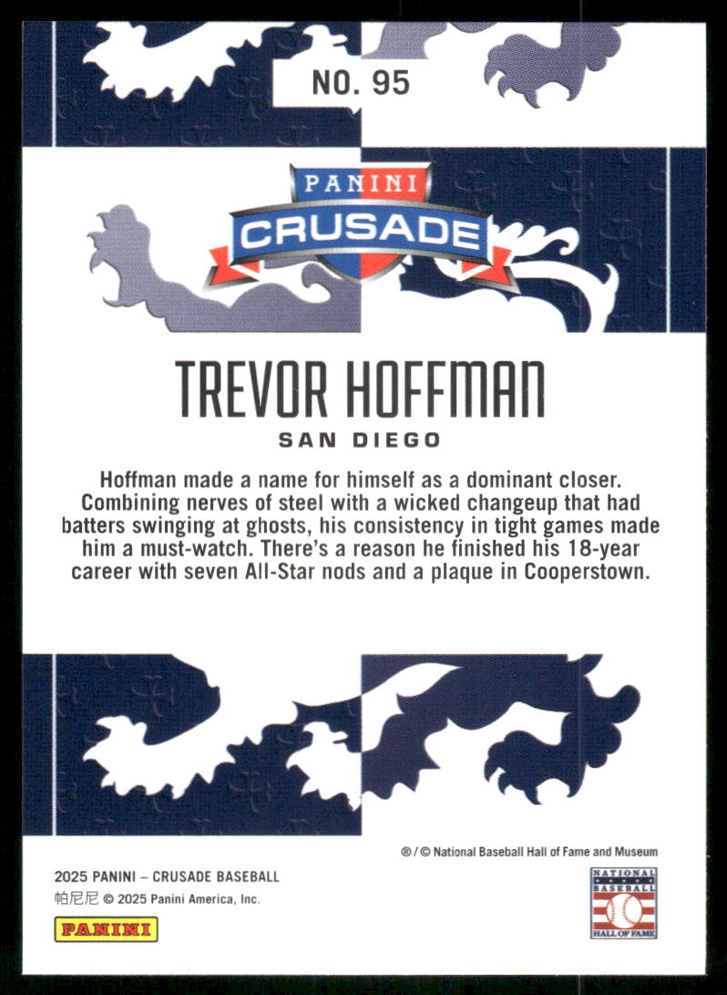 2025 Panini Crusade Baseball Trevor Hoffman #95 Gold Baseball